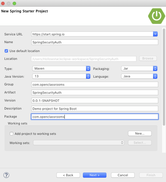 spring security secure application web eclipse initializr
